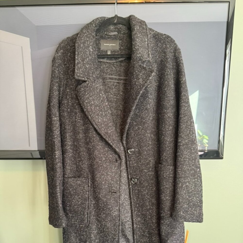 Banana Republic Knit Cocoon Coat Dark Charcoal